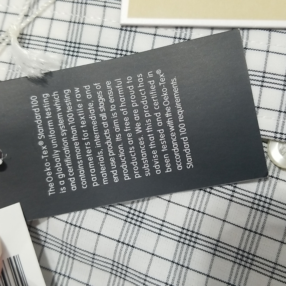 MICHAEL MICHAEL KORS White Gray Plaid Oeko-Tex Button Down Shirt in Shadow - Picture 6 of 14